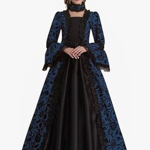 Victorian Dress - black blue